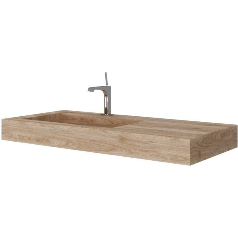 100CM HPL LAVABO DE SALLE DE BAIN CHĂNE MIEL EFFET BOIS