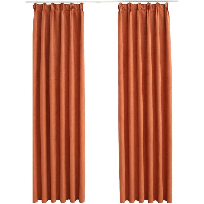 Rideaux occultants avec crochets 2 pcs Rouille 140x245 cm