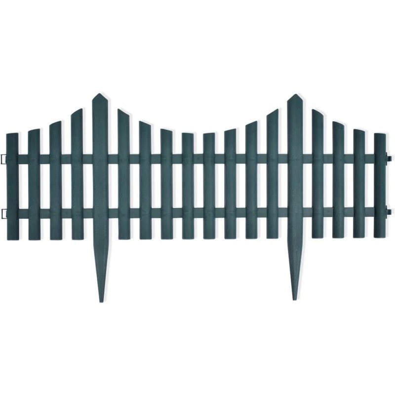 Bordures de pelouse 17 pcs 10 m Vert