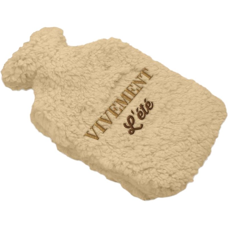 Bouillotte Avec Enveloppe En Fourrure Beige