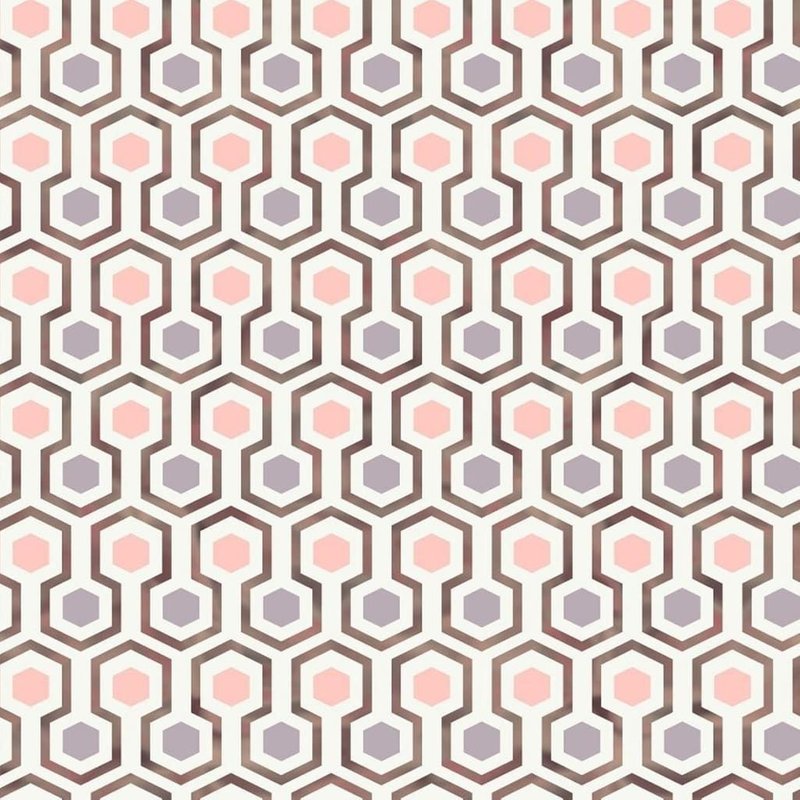 Noordwand Papier peint Good Vibes Hexagon Pattern Rose et violet