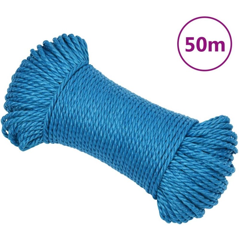 vidaXL Corde de travail Bleu 6 mm 50 m Polypropylène