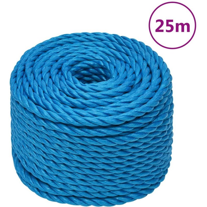 vidaXL Corde de travail Bleu 10 mm 25 m Polypropylène
