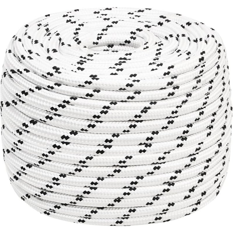 vidaXL Corde de bateau tressé Blanc 14 mmx25 m Polyester