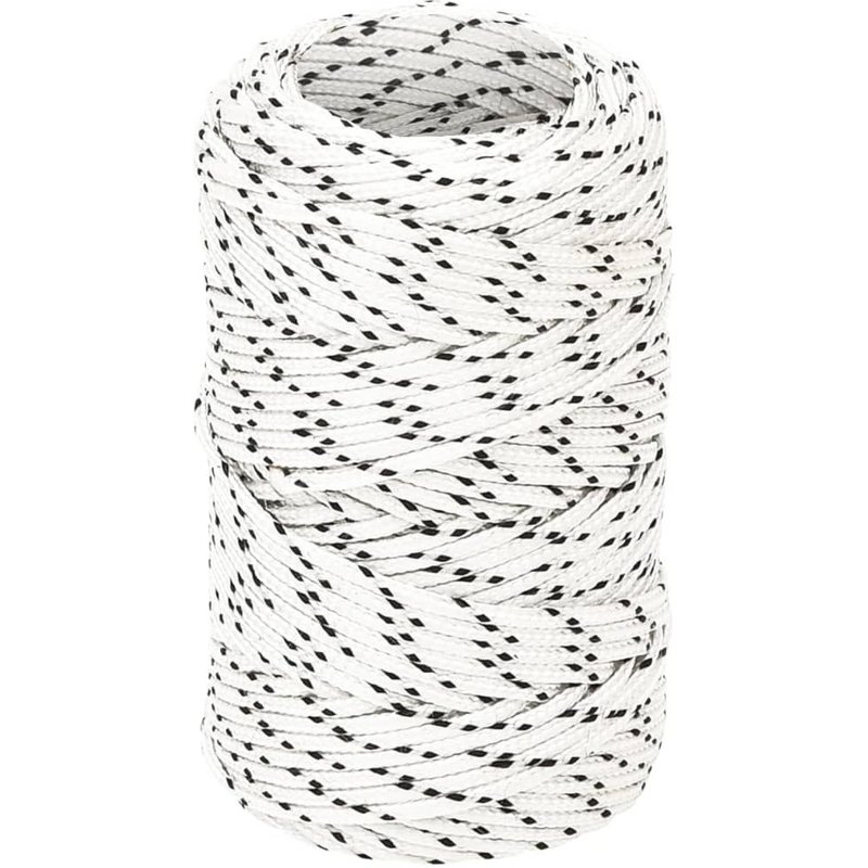 vidaXL Corde de bateau tressé Blanc 2 mmx25 m Polyester