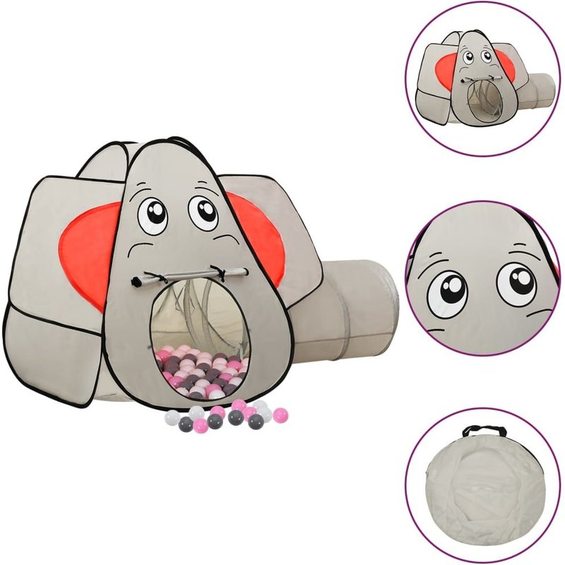 Vidaxl Tente De Jeu Pour Enfants 250 Balles Éléphant Gris 174x86x101cm