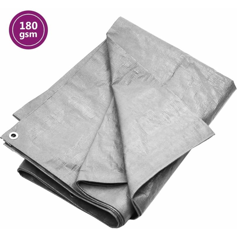 vidaXL Bâche 180 g/m² 3x4 m Gris PEHD