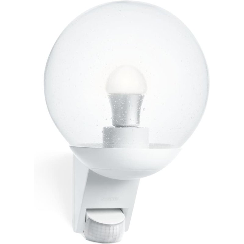 Steinel 005917 L 585 Blanc - Luminaire extérieur avec détecteur de mouvement 180° portée 12m, design classique, Éclairage extérieur en verre soufflé á bouche, idéal pour les garages et entrées