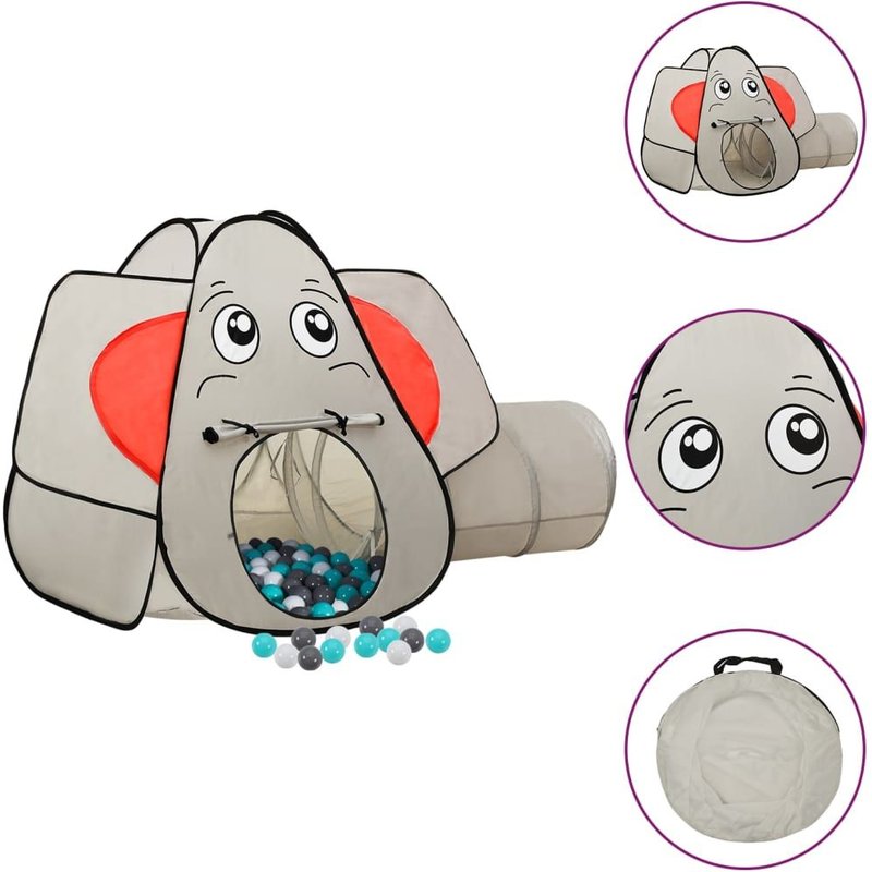 Vidaxl Tente De Jeu Pour Enfants 250 Balles Éléphant Gris 174x86x101cm