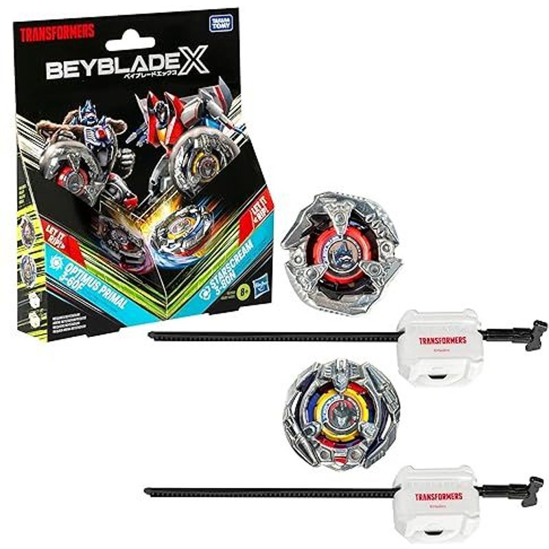 Beyblade X Transformers Collab Optimus Primal 3-60f Vs. Starscream 3-80n