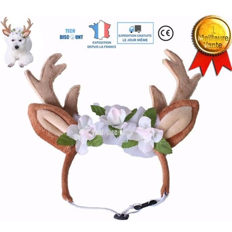 Td® Serre Tete Cerf Pour Chien Chat Deguisement Pour Oreilles Costume Mignon Noel Petite Taille Femelle Male Animaux De Compagnie
