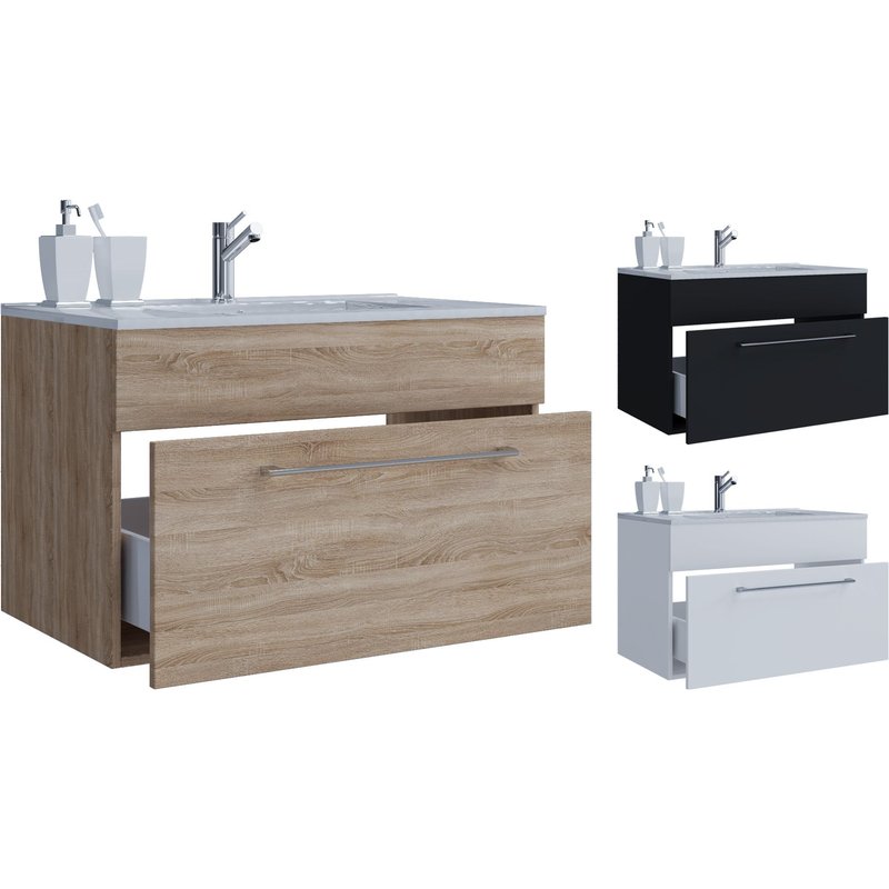 Vcm 2pcs Lavabo Meuble De Salle De Bains Ensemble Lavabo Badinos 1 Tiroir 2pcs Lavabo Meuble De Salle De Bains Ensemble Lavabo Badinos 1 Tiroir