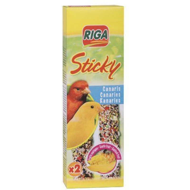 Riga - Sticky Pour Tout Oiseaux - Baguettes Cuites Au Four - Mélange De Graines Céréales Et Mangue - Boite De 2 Baguettes Sticky