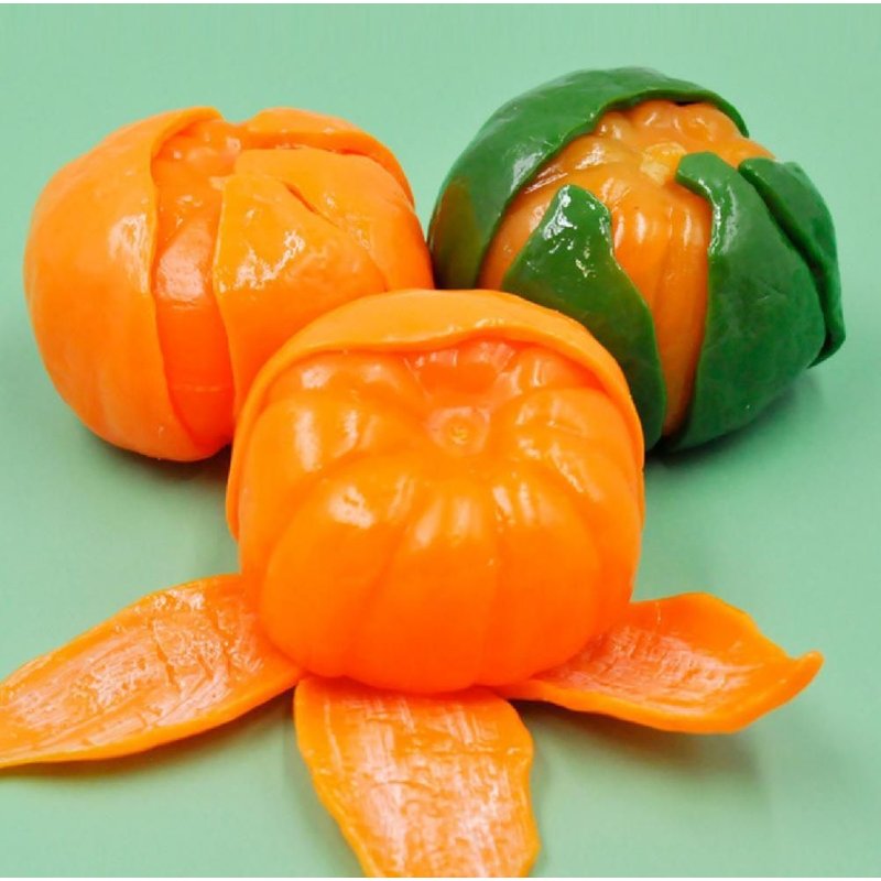 Jouet de décompression en caoutchouc TPR, 2 pièces, nouveauté de simulation, presser les fruits, les Oranges pelées, pour l'étude