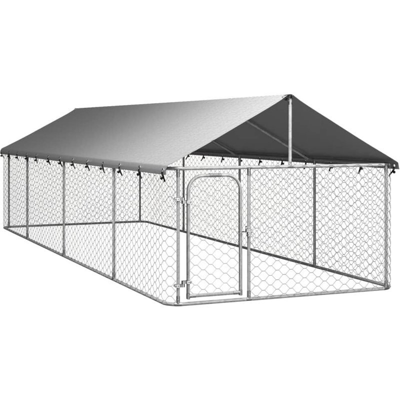 Caisse De Chien Extérieure Avec Toit Mesh Ventilé Porte Verrouillable 600x200x150 Cm