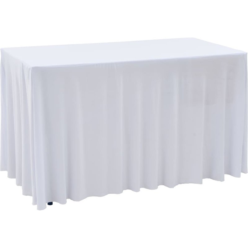 vidaXL Nappes ¿¿lastiques de table avec jupon 2 pcs 243x76x74cm Blanc