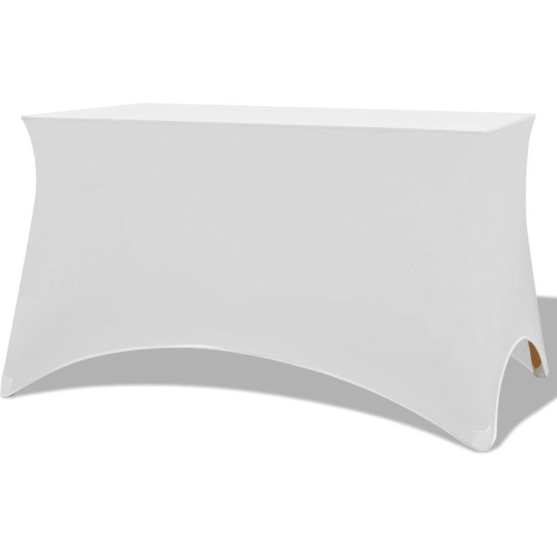 vidaXL Housses extensibles pour table 2 pi¿¿ces 243 x 76 x 74cm Blanc