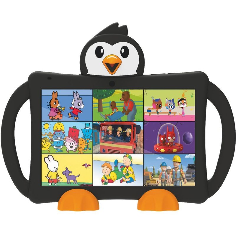 TABLETTE TACTILE LOGICOM LOGIKIDS 10,1" POUR ENFANTS DE 3 À 8 ANS 32 GO NOIR + COQUE DE PROTECTION EN SILICONE PINGOUIN