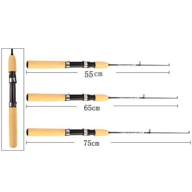 Canne Ă PĂȘche Spinning Et Casting En Frp, 55/65/75cm, 3 Sections, Accessoire De Voyage Pour La PĂȘche En Hiver