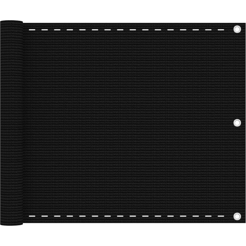 Vidaxl Écran De Balcon Noir 75x500 Cm Pehd
