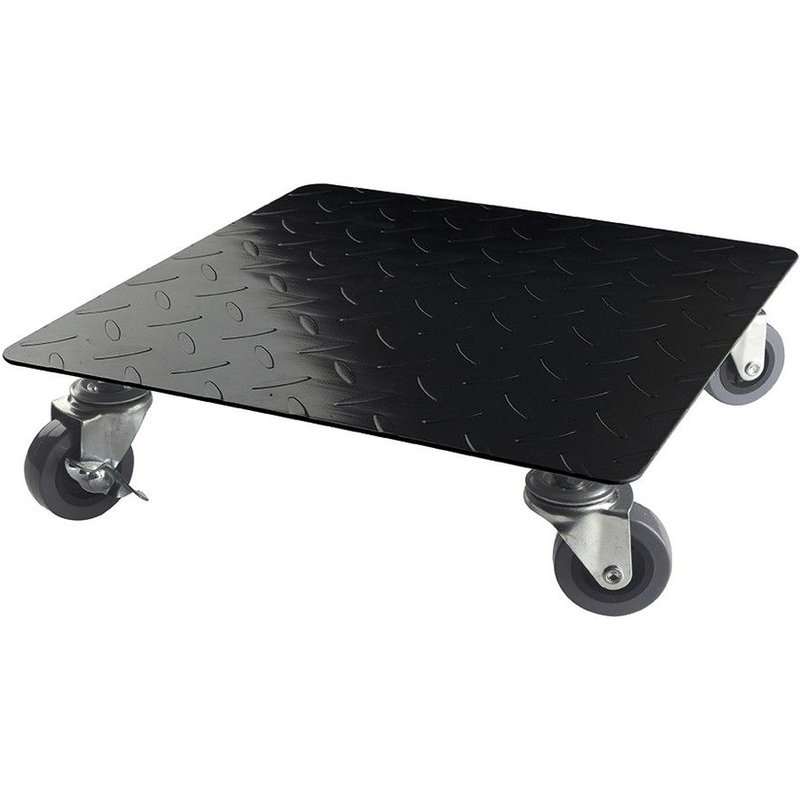 Support à roulettes carré Flora Roll Factory en métal pour plantes - 0,30 x 0,30 m - Noir