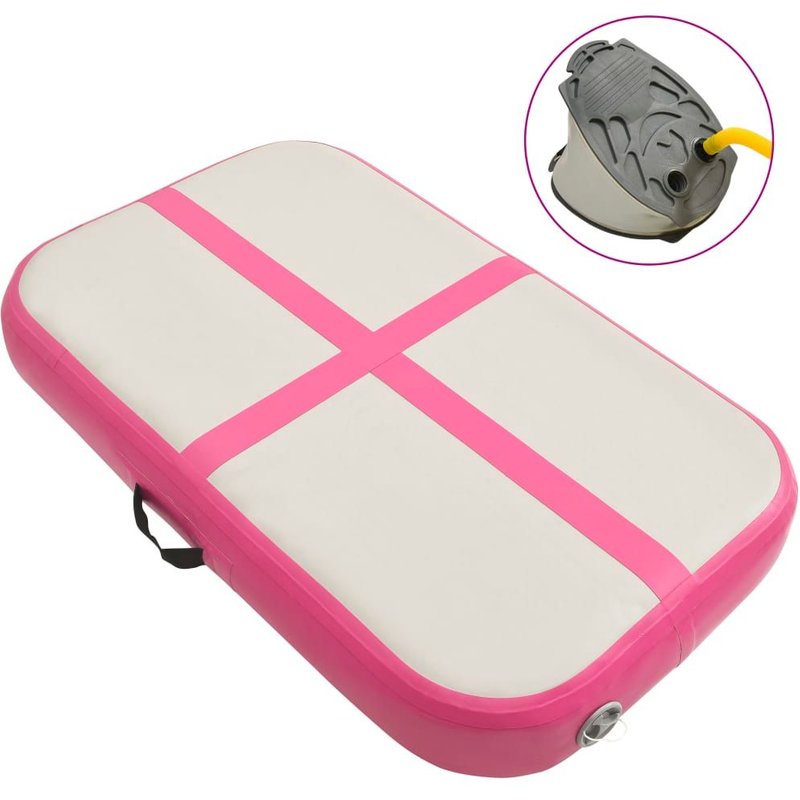 Vidaxl Tapis Gonflable De Gymnastique Avec Pompe 60x100x10 Cm Pvc Rose