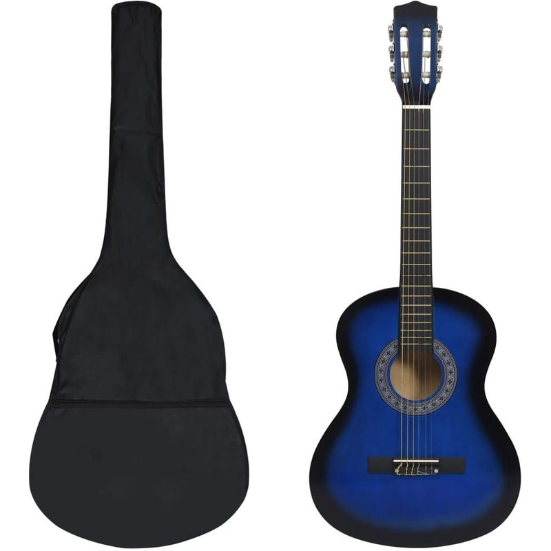 Vidaxl Jeu De Guitare Classique D'enfant Et Débutant 8pcs Bleu 3/4 36