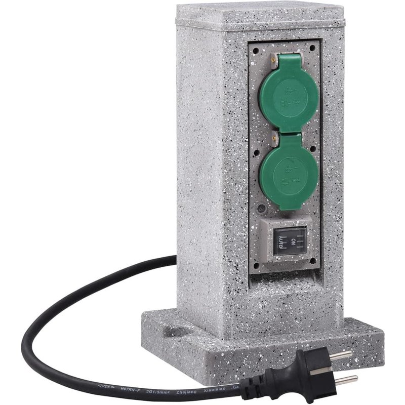 Prise de jardin avec pilier de capteur crépusculaire Plastique