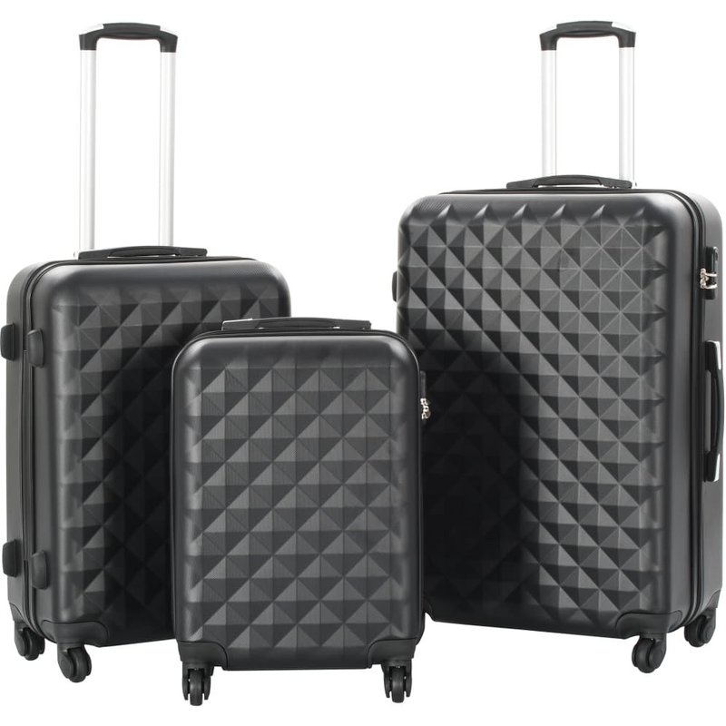 Valise rigide 3 pcs Noir ABS