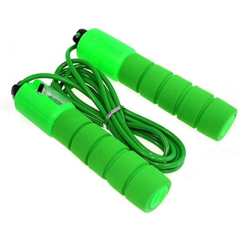 Corde à sauter avec compteur Comptage automatique Presse à corde à sauter robuste pour réinitialiser la longueur réglable pour les enfants adultesPVCVert