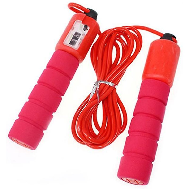 Corde à sauter avec compteur Comptage automatique Presse à corde à sauter robuste pour réinitialiser la longueur réglable pour les enfants adultesPVCRed