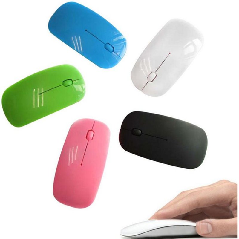 Souris sans fil souris sans fil tres fine économie d'énergie souris d'ordinateur de jeu 2.4G DZ08002, rose