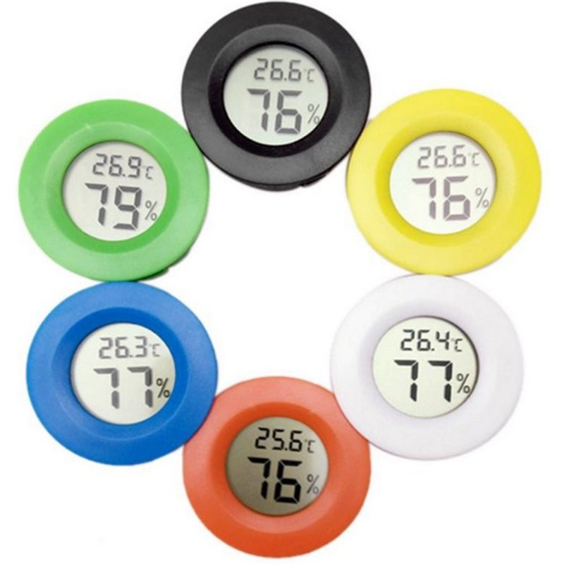 Thermometre électronique intégré rond hygrometre hygrometre pour animaux de compagnie boîte acrylique boîte d'escalade décoration de thermometre, rouge