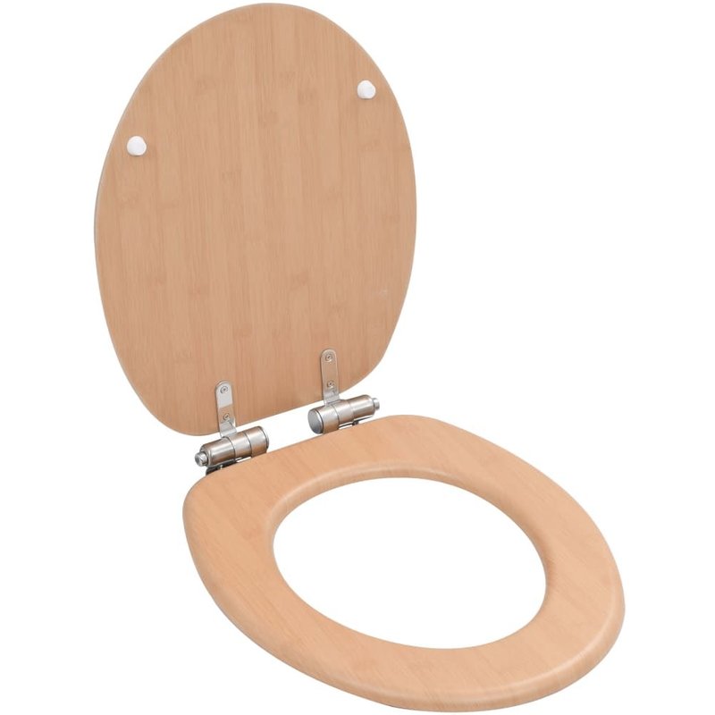 vidaXL Siège de toilette MDF Couvercle à fermeture en douceur Bambou