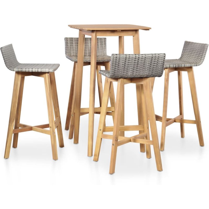 Vidaxl Mobilier À Dîner D'extérieur 5 Pcs Bois D'acacia Solide