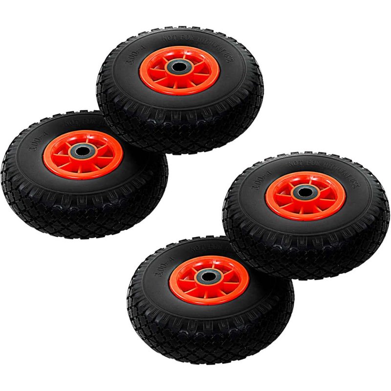 Roue de diable 4 pcs PU solide 3.00-4 (260 x 85 mm)
