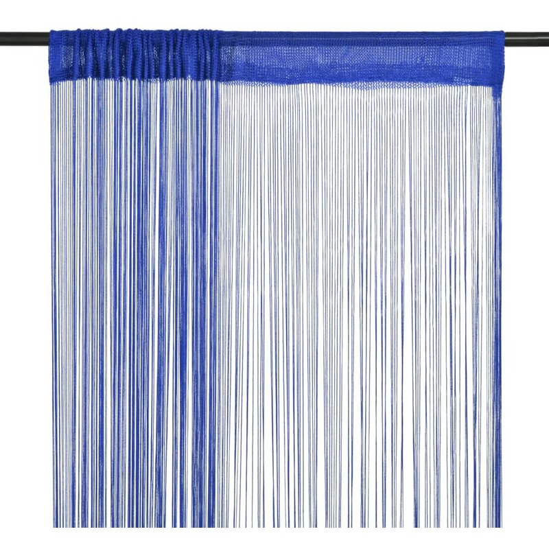 Rideau En Fils 2 Pcs 100 X 250 Cm Bleu Vidaxl