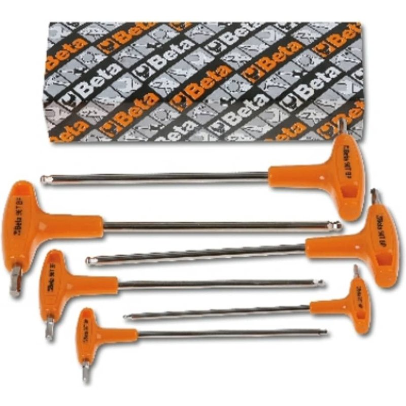 Beta Tools Jeu de clĂ©s hexagonales Ă tĂȘte sphĂ©rique dĂ©calĂ©e 6 pcs