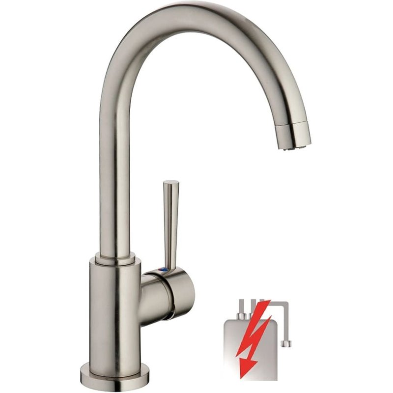 SCHÜTTE Mitigeur d'évier avec bec verseur rond CORNWALL aspect d'inox