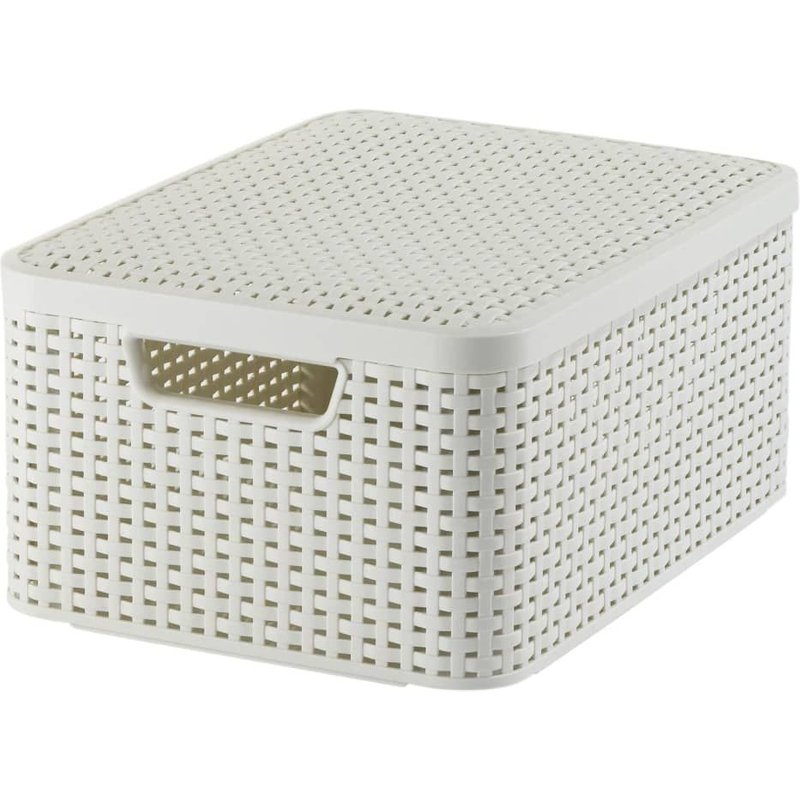 Curver Boîte de rangement avec couvercle Style M 18 L Blanc crème