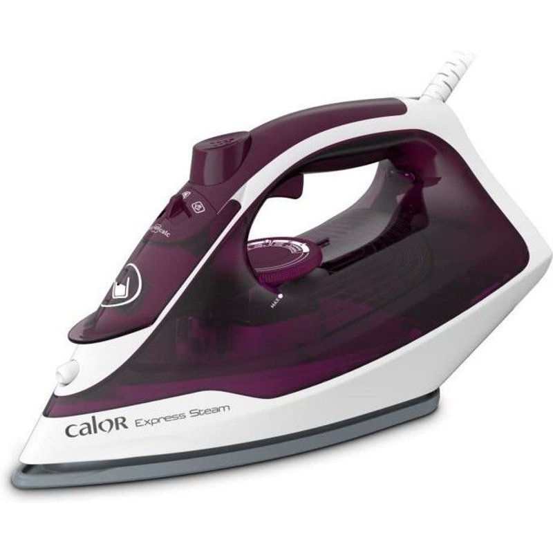 CALOR FV2835C0 FER A REPASSER, DÉBIT VAPEUR 35 G/MIN, FONCTION PRESSING 160 G/MIN, SEMELLE CÉRAMIQUE, DÉFROISSAGE VERTICAL