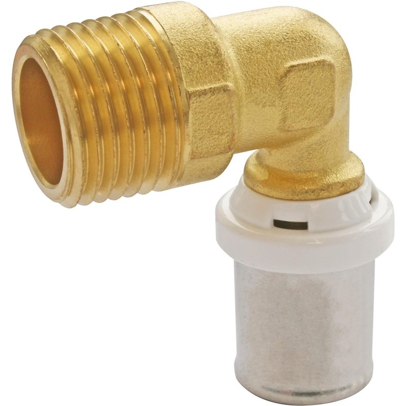 Raccord coudé à sertir pour tube Multicouche Ø20 - coude mâle 15/21 (1/2")