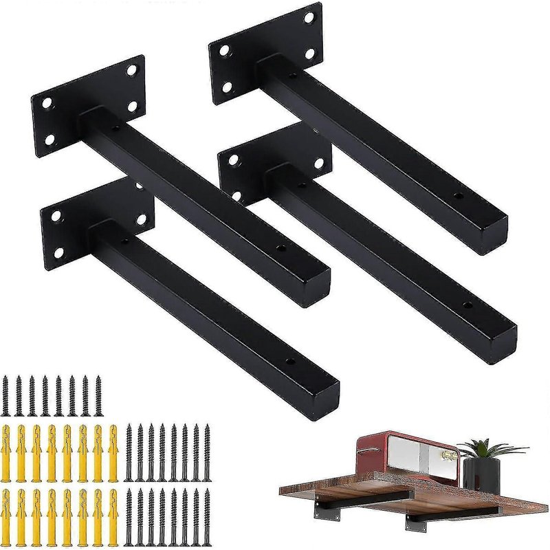 4 Pcs Shelf Bracket Shelf Bracket For Wall Fixing, Wall Shelf Brackets, Heavy Duty Corner Bracket, Industrial Floating Bracket, Retro Metal Fixing Tra