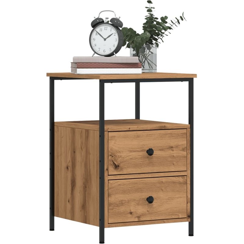 Vidaxl Table De Chevet ChĂȘne Artisanal 34x35,5x50 Cm Bois D'ingĂ©nierie