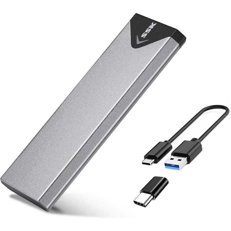Adaptateur de boîtier en Aluminium USB 3.1 à M.2 NGFF SSD, boîtier de Disque SSD Externe M.2 basé sur SATA (pour SSD M.2 SATA Uniquement)