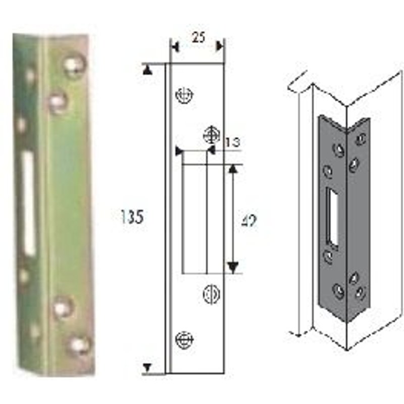 Gache ISEO huisserie métallique 49 Bronzé Or - 97024900SA