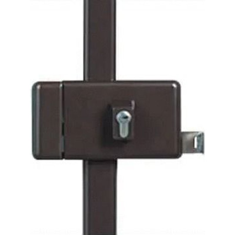 Serrure 3 points profil européen horizontal tirage V5 marron gauche - VACHETTE - 16554000