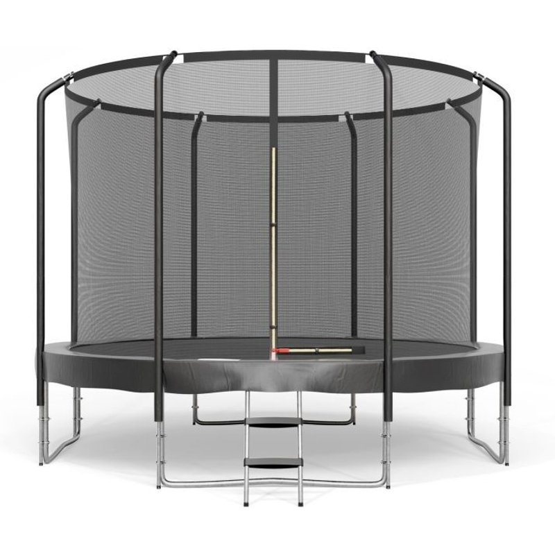 Trampoline Semi-Pro 12ft / 366cm Noir Avec Filet De Sécurité, Tapis De Saut, Coussin De Protection, Echelle - Noir