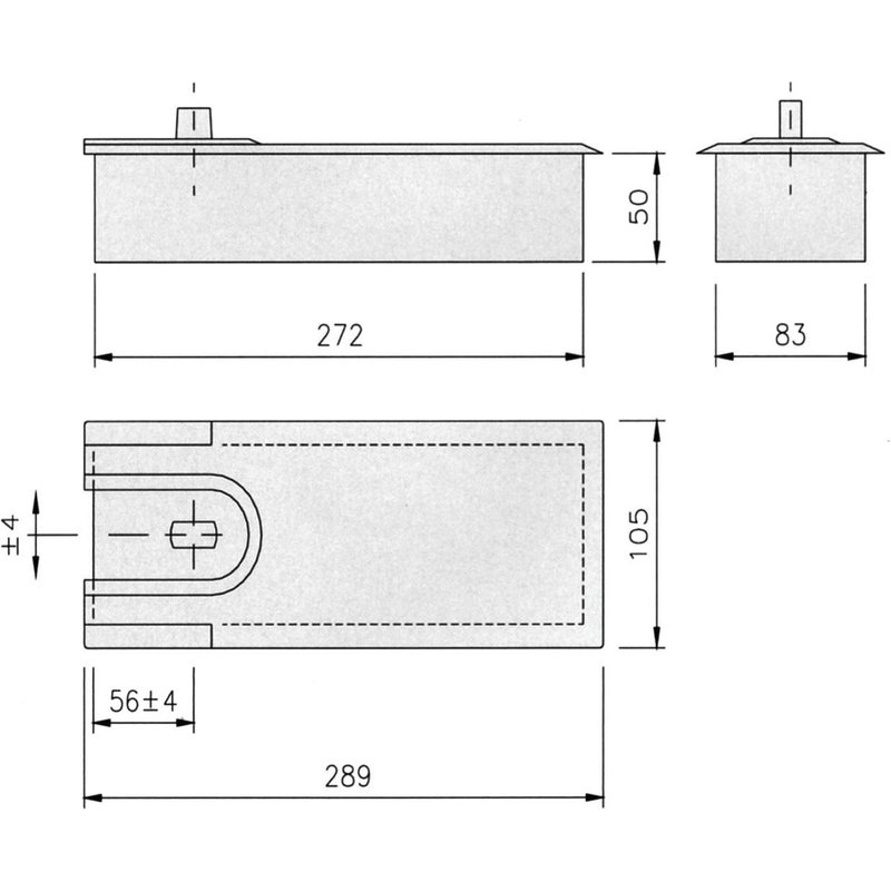 Pivot de sol série 9210TH sans axe arrêt à 90° - MUSTAD - 3050705016