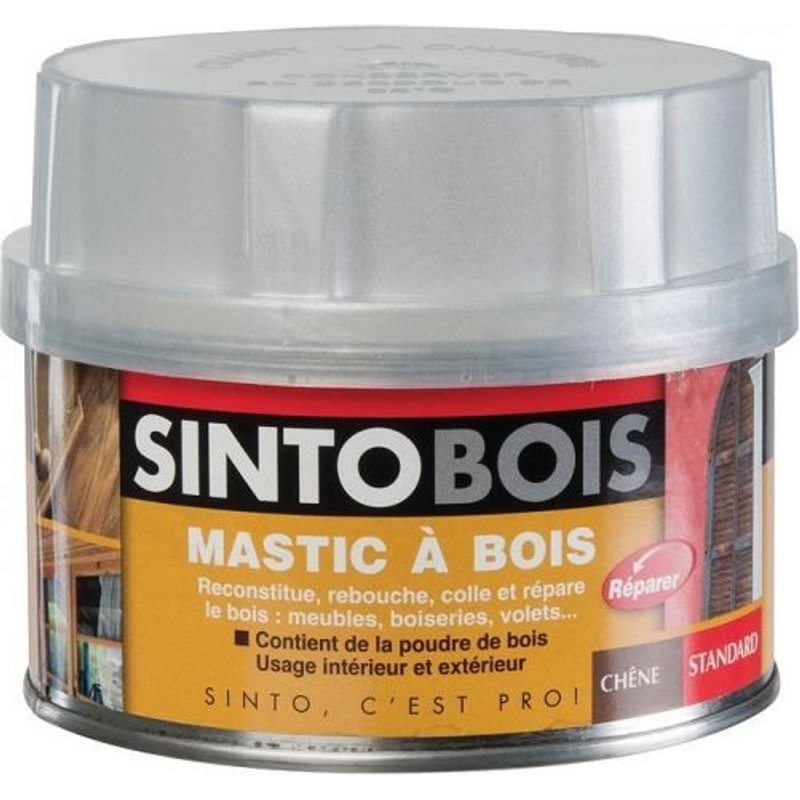 Mastic SINTOBOIS + Tube durcisseur SINTO - ChĂȘne - Boite 1 L - 23702